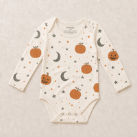 Combinaison pour bébé personnalisée pour Halloween, à manches longues, avec imprimé citrouille, en coton, pour nouveau-né et tout-petit