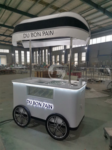 Display <strong>Cart</strong> Gelato Hard Ice Cream <strong>Cart</strong> with Two Wheels - Product Image 2