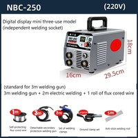 Soudeuse électrique à onduleur à l'arc MMA 250 Amp avec support de fil fluxé pour soudeur électrique à usage domestique et industriel