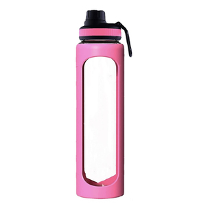 Bottiglia d'acqua intelligente colorata da 1l con coperchio in acciaio inossidabile <span class=keywords><strong>e</strong></span> protezione in Silicone per l'idratazione in movimento - Product Image 1