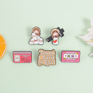 Spille smaltate con tema cristiano di Gesù, Spilla a croce 'Il <span class=keywords><strong>Signore</strong></span> è il <span class=keywords><strong>mio</strong></span> pastore', Distintivo da risvolto, Gioielli all'ingrosso - Product Image 2