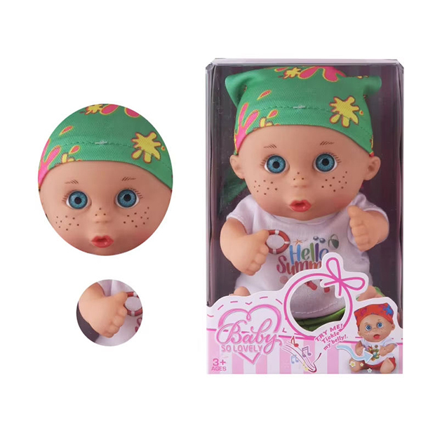 Wholesale   Skinned Baby Doll PVC 8 Inch Lifelike Singing Mini Soft Body Musical Flashing 8 Inch Music Doll