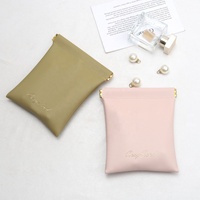 Pochette de rangement en cuir PU avec impression de logo personnalisée OEM, gaufrage, pour rouge à lèvres, écouteurs, pièces de monnaie, étanche