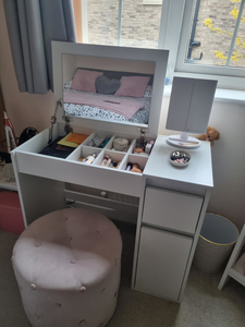 Factory Direct <b>Vanity</b> Desk Dressing Table with Flip up <b>Mirror</b> and Stool, <b>Makeup</b> for Bedroom Furniture - Product Image 3