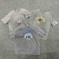 Camiseta Lisa de Cuello Redondo para Hombre, Estilo Vintage, Lavado Ácido, de Alta Calidad, para Venta al Por Mayor