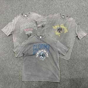 Camiseta Lisa de Cuello Redondo para Hombre, Estilo Vintage, Lavado Ácido, de Alta Calidad, para Venta al Por Mayor - Product Image 4