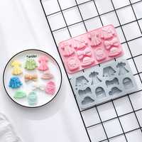 Moule en silicone antiadhésif pour gâteaux, thème costume, qualité alimentaire, réutilisable, mignon, magnétique, pour chocolat, bonbons et glaçons DIY