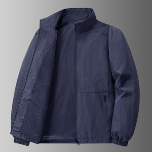 Chaqueta <span class=keywords><strong>de</strong></span> hombre primavera otoño 2025, gabardina informal holgada con cuello levantado y cierre <span class=keywords><strong>de</strong></span> cremallera frontal <span class=keywords><strong>de</strong></span> gran tamaño para jóvenes - Product Image 4