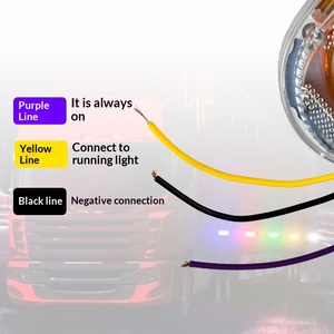 Nouvelles feux de position latéraux LED multicolores à défilement 12V-24V pour camions, étanches IP68, avec fonction d'avertissement de freinage pour remorques, fourgonnettes et poids lourds - Product Image 4
