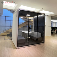 Cosses de bureau de supermarché populaires de conception de forme extensible de Soundbox pour des cosses de téléphone insonorisées d'hôtel avec les sièges intégrés