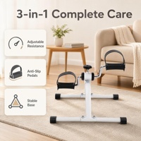 Mini vélo d'exercice sous bureau en fer, résistance réglable 80 kg, pédale antidérapante, pour rééducation à domicile et fitness senior