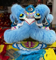 Costumes de danse du lion chinois de couleur rouge pour événements publicitaires et spectacles, pour 2 personnes, en vente
