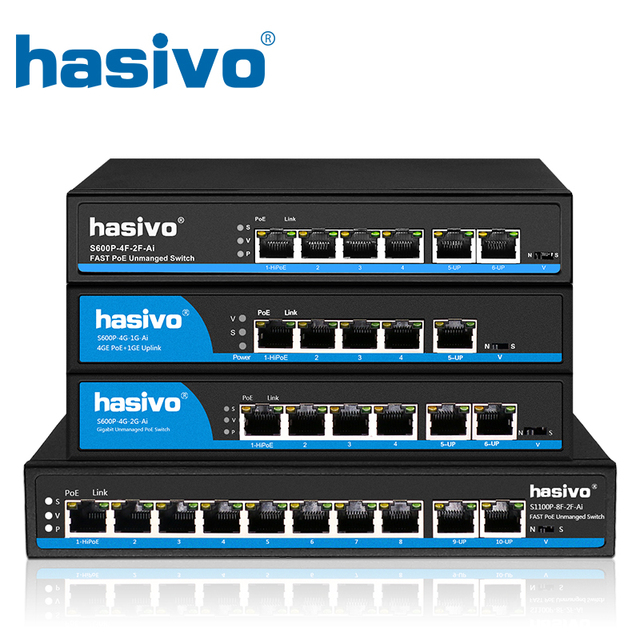 4 8 Port PoE Switch 100M/1000M Port with 100M/1000M Uplink 120W Output PoE Switch for Wireless AP and IP Camera