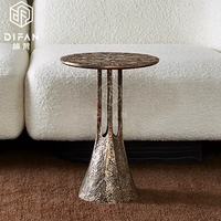 Hotel Villa Möbel High End Special Design Licht Luxus modernen runden Metall Couch tisch