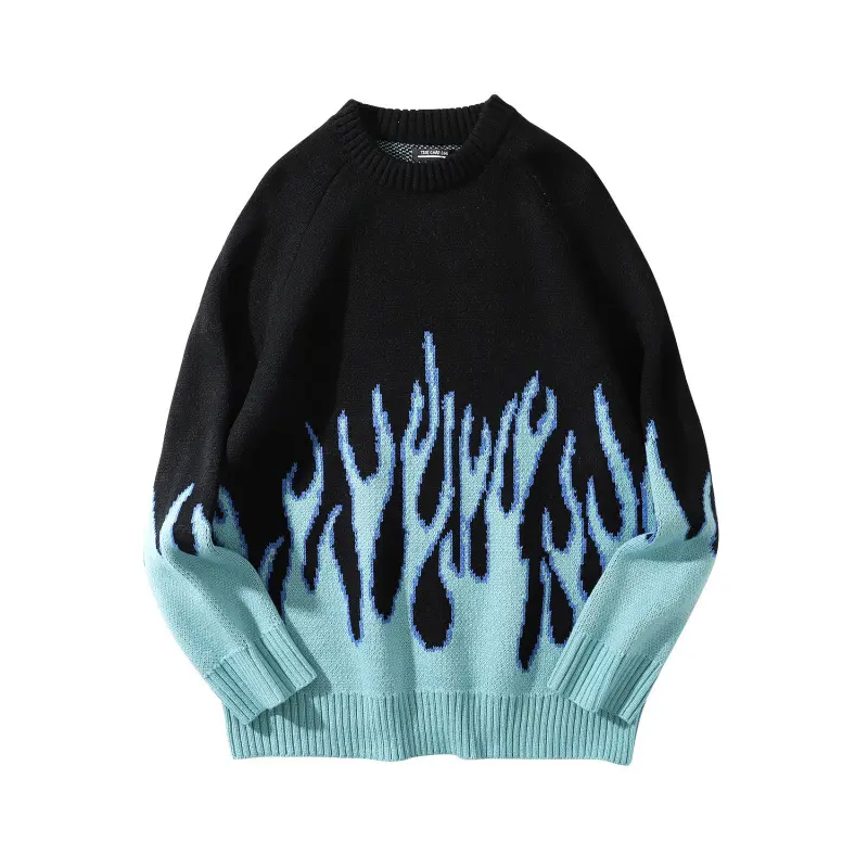 RTS winter men's and women's blue hip-hop korean version of the trend of personality loose harajuku style butterfly sweater