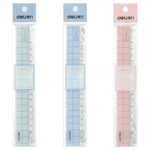 Regla Transparente Deli de 18 cm, Regla de Plástico para Estudiantes, Herramienta de Medición para Dibujo y Matemáticas - Product Image 2