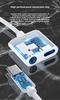 Adaptateur audio numérique 2-en-1 Type-C vers 3,5 mm et convertisseur de prise casque Premium Modèle T21 Compatible pour la charge et l'audio