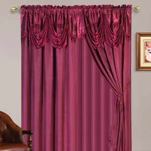 Luxurious Drapes Curtains With Valance With Pattern