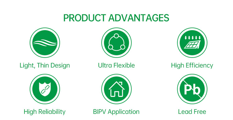 Panneau solaire amorphe flexible solaire flexible portatif du film 100W 0