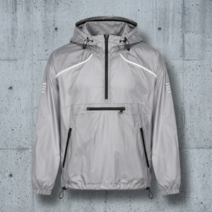 Custom Reflective Windbreaker <b>Jacket</b> <b>Mens</b> <b>Half</b> <b>Zip</b> Technical Nylon Anorak Lightweight Streetwear Outdoor Wholesale Shell - Product Image 2