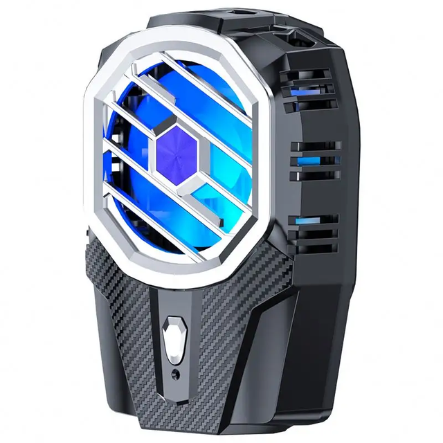 Hot RGB Ring Light Effect Fan Quiet 3-Speed Control Semiconductor Mobile Cooler Built-in 1200mAh Rechargeable Battery Gaming