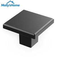 Poignée carrée polyvalente en aluminium noir mat pour porte de placard, quincaillerie moderne et contemporaine pour poignées de cuisine
