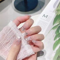 Faux ongles papillon fée œil de chat faits à la main, luxueux et élégants, patchs d'ongles en gros, faux ongles faits à la main