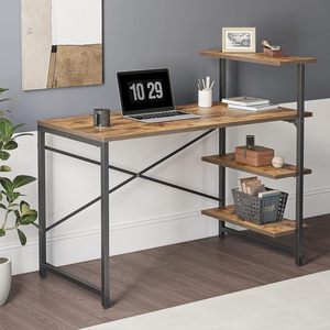 Bàn máy tính gỗ nhỏ có giá sách 3 tầng, thiết kế hiện đại đơn giản, bàn học viết tại nhà - Product Image 3