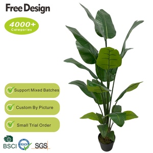 Hiện Đại Trong Nhà Nhân Tạo Cây Bonsai Trong Nồi Nhựa Và Mùa Thu Mùa Màu Xanh Lá Cây Nhân Tạo Cây Chuối Với Lá Thân Thiện Với Môi - Product Image 3