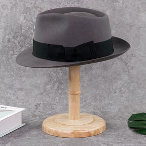 LIHUA al por mayor gris personalizado lana <span class=keywords><strong>sombrero</strong></span> sombreros de ala corta - Product Image 5