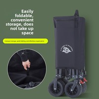 Chariot pliant à quatre roues relevable 108x56x60cm pour camping et marché nocturne, modèle OEM A1008 rose/noir