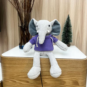 Peluche Elefante a Gambe Lunghe, Coperta per Neonati, Bambola Imbottita, Regalo Personalizzabile con Logo - Product Image 5