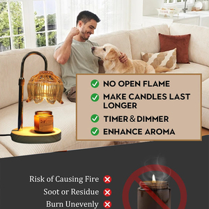 Lampada Scaldacera Elettrica Vintage a Forma di Campana in <span class=keywords><strong>Legno</strong></span>, Scalda Candele e <span class=keywords><strong>Cera</strong></span>, Luminosità Regolabile, Lampada per Aromaterapia per Interni - Product Image 4