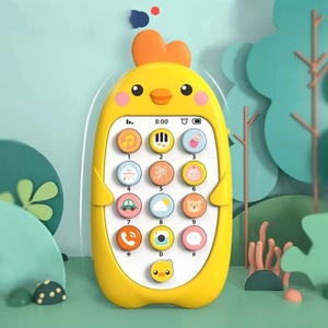 Téléphone portable éducatif pour l'apprentissage précoce, jouet à mordre, modèle de téléphone en forme de poulet, bilingue chinois-anglais, en plastique, à piles - Product Image 3