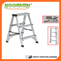 Escaliers en aluminium à double face de qualité supérieure Escabeau en aluminium pliable facile à ranger