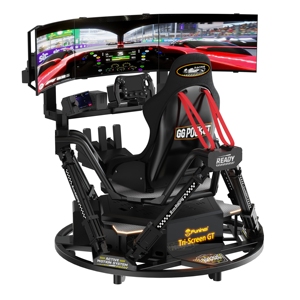 แพลตฟอร์มเคลื่อนที่ไฮดรอลิก 6 แกน สำหรับแข่งขันในร่มแบบสามจอในสวนสนุก - Product Image 3