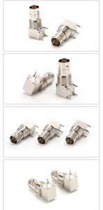 <strong>BNC</strong> Thru Hole Female Bulkhead <strong>Right</strong> <strong>Angle</strong> RA PCB Mount RF Coaxial Connector - Product Image 3