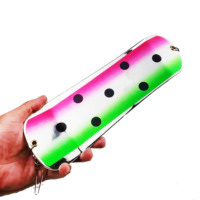 Alpha Salmon Trolling Flasher Board - Luminous Chrome Plated 8in 11in Diving Terminal Tackle pour la pêche en eau douce salée