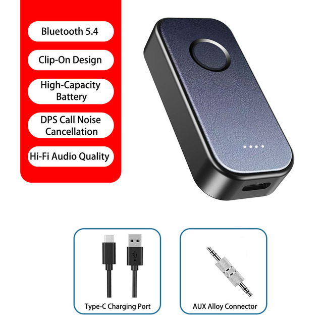 BT5.4 2-in-1 for 3.5mm Audio Receiver DSP Function PC Material FM Transmitter Charger Phone Stereo Audio Adapter BMW F52