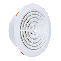Grille d'aération ronde moderne 100 mm (4 pouces) pour conduit mural, en plastique ABS blanc de haute qualité