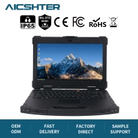 Volledig robuuste 14 inch laptop, draagbare werkstation met dubbele RJ45, zwart, IP65, private label voor buitengebruik, Wi-Fi 6, Bluetooth 5.2