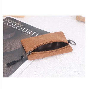 <b>Cheap</b> Price Canvas Coin <b>Purse</b> Portable Key Cards Holder Small Wallet Bag with Zipper Closure - Product Image 4