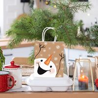 Boutique de Noël personnalisée Sacs en papier kraft recyclables écologiques Poignées torsadées pour l'emballage de bougies Vacances de Noël