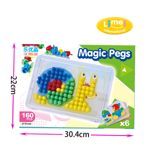 Clou <span class=keywords><strong>champignon</strong></span> en plastique de puzzle de bricolage, fournisseur de puzzle de chevilles magiques, jouets éducatifs de panneau perforé - Product Image 3