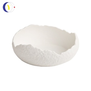Modern Creative Uniquely Designed Irregular Porcelain Bowl White Ceramic <b>Soup</b> Bowl Shaped Irregular Creative Fruit Salad Bowl - Product Image 5