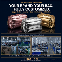 Bolsa de Cosméticos Acolchada, Bolsa de Maquillaje Topográfica de Poliéster, Organizador de Viaje Impermeable, Venta al por Mayor, Logotipo Personalizado OEM, GWP