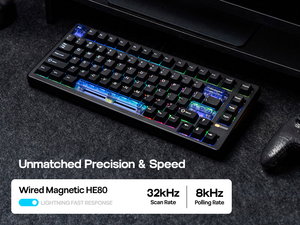 Clavier de jeu <span class=keywords><strong>EPOMAKER</strong></span> HE80 à interrupteurs magnétiques, disposition 80 %, effet Hall, déclenchement rapide 8000 Hz, fixation Gasket, Hot-swap, RGB pour Win/Mac - Product Image 5