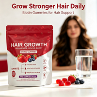 Gomitas para el Cabello, 60 Unidades, Suplemento para la Salud del Cabello con Biotina