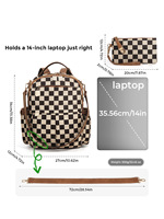 Ensemble de sacs à dos classiques en polyester à carreaux, grande capacité, durables, multifonctionnels, avec pochette assortie