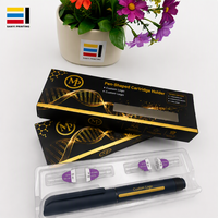Boîte en papier personnalisée pour porte-cartouche en forme de stylo, noir et or, avec fenêtre transparente, conception gratuite, vente en gros OEM